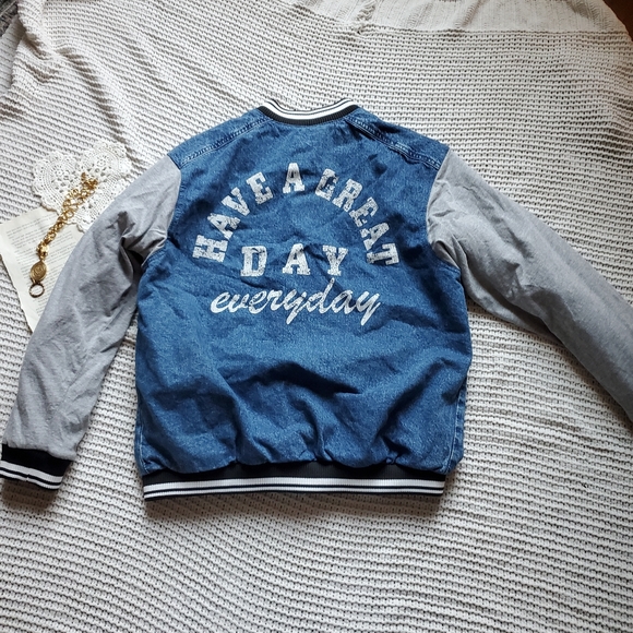 H&M Blue and Black Denim Jacket - Picture 4 of 5